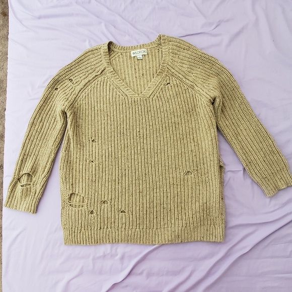 Wildfox Dusk Distressed Knit Sweater - Picture 4 of 6